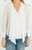 Long Sleeve Neck Tie Blouse In White - White