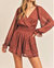 Long Sleeve Romper In Rust