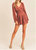 Long Sleeve Romper In Rust - Rust