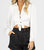 Silky Hook And Tie Front Blouse In White