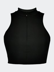 Front Zip Bra Tank - Black