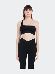 One Shoulder Sport Bra - Black