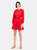 Ella Puff Sleeve Mini Dress  - Candy Red
