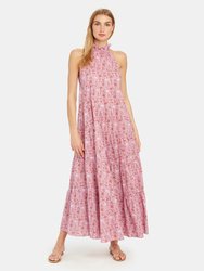 Julia Maxi Halter Dress - Pink Eden