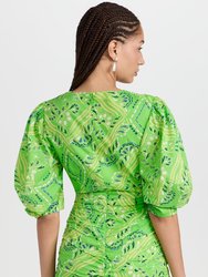 Rhode Women's Isla Dress, Lime Diamond Stitch