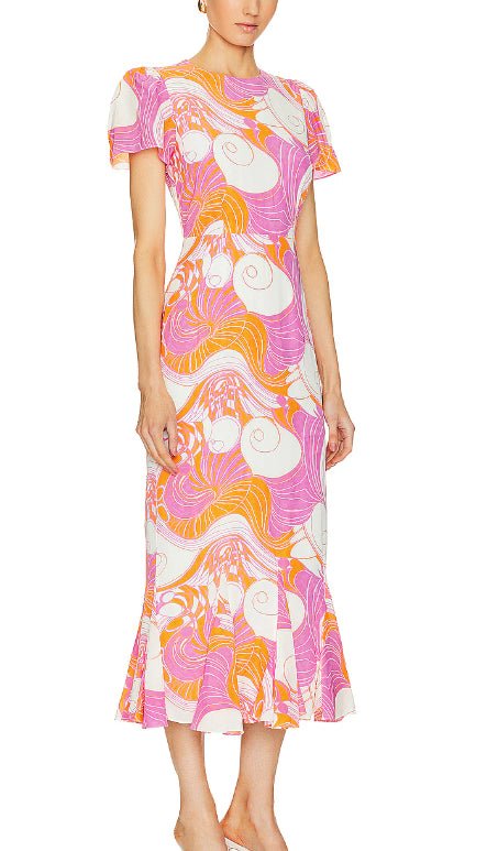 Rhode Pink Deco Surf Women's Lulani Dress, Pink Deco Surf | Verishop