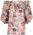 Women's Nino Ruffle Trim Elbow Sleeve Blouse - Multicolor