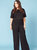 Black Ponte Knit Wide Leg Pant