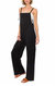 Around Town Wide Leg Cargo Overalls In Black - Black