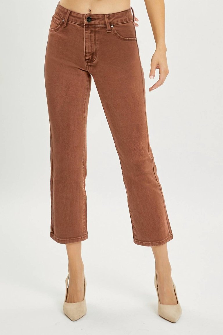 Bethany High Rise Straight Jeans In Copper - Copper