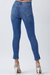 Curvy Yoke Mid Rise Skinny Jean In Dark Blue