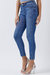 Curvy Yoke Mid Rise Skinny Jean In Dark Blue