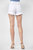 Denim High-Waisted Distressed Raw Hem Shorts In White