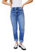 High Rise Cuffed Straight Jeans In Medium Wash - Medium Wash