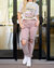 High Rise Distressed Straight Jeans In Mauve