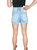 High Rise Rhinestone Shorts In Light Blue