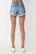 High-Rise Rip Cuffed Hem Shorts In Light Wash