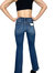 Mid Rise Relaxed Bootcut Jeans In Dark Blue