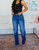 Mid Rise Straight Jeans In Dark Wash