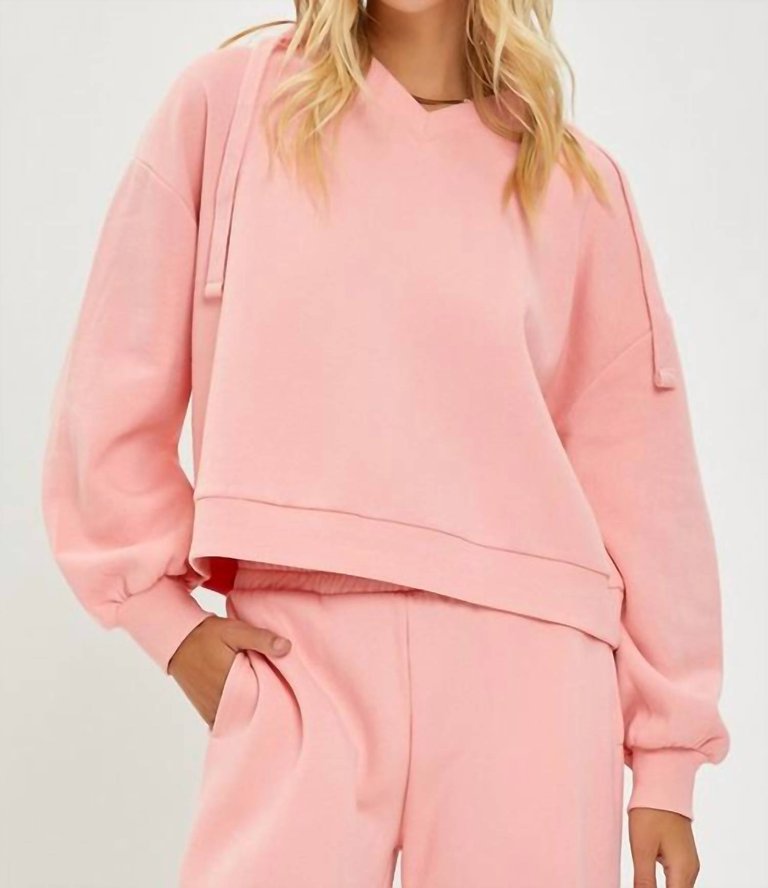 Oversized Hoodie Shirt In Blush - Blush