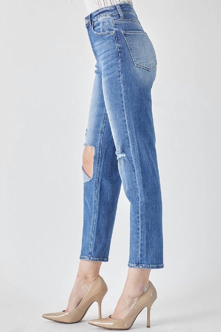 Relaxed Fit High Waist Jean In Blue