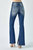 Women's Flare Distressed High Rise Slit Jeans In Blue