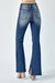 Women's Flare Distressed High Rise Slit Jeans In Blue