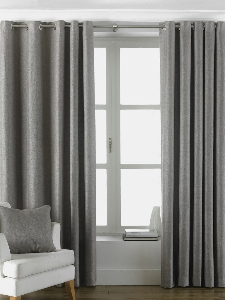 Riva Home Atlantic Eyelet Ringtop Curtains (Gray) (46 x 72in) (46 x 72in) - Gray