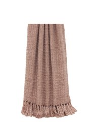 Riva Home Boden Knitted Tassled Throw (Blush) (59.1 x 78.7in) (UK - 150 x 200cm) - Blush