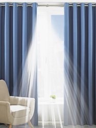 Riva Home Eclipse Blackout Eyelet Curtains (Denim) (90 x 54in (229 x 137cm)) (90 x 54in (229 x 137cm))