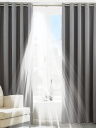 Riva Home Eclipse Blackout Eyelet Curtains (Silver) (46 x 54in (117 x 137cm)) (46 x 54in (117 x 137cm))
