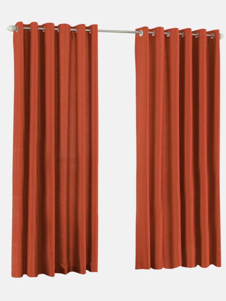 Riva Home Fiji Faux Silk Ringtop Curtains (Burnt Orange) (90 x 72 inch) (90 x 72 inch) - Burnt Orange