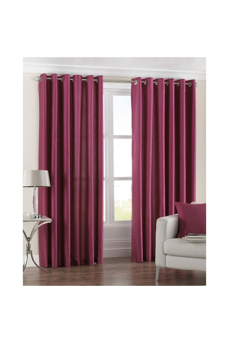 Riva Home Fiji Faux Silk Ringtop Curtains (Fuchsia) (46 x 54 inch) - Fuchsia