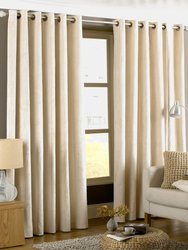 Riva Home Imperial Ringtop Curtains (Cream) (90 x 90 inch) (90 x 90 inch) - Cream