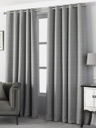 Riva Home Pendleton Ringtop Eyelet Curtains (Graphite) (46 x 72in) (46 x 72in) - Graphite