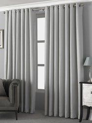 Riva Home Pendleton Ringtop Eyelet Curtains (Silver) (46 x 72in) (46 x 72in) - Silver