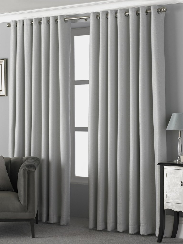 Riva Home Pendleton Ringtop Eyelet Curtains (Silver) (90 x 54in) (90 x 54in) - Silver