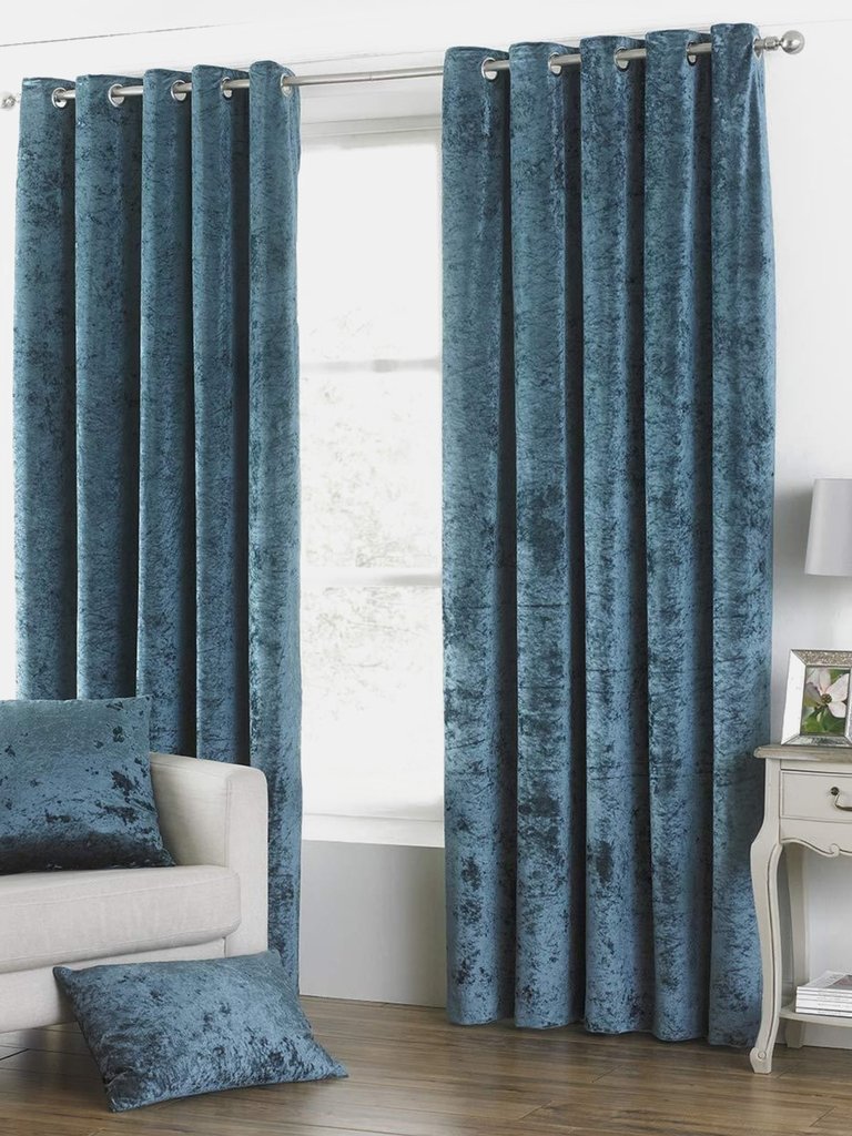 Riva Paoletti Verona Eyelet Curtains (Teal) (46 x 54in) (46 x 54in) - Teal