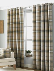 Riva Paoletti Aviemore Ringtop Eyelet Curtains (Ochre Yellow) (66 x 54 in) - Ochre Yellow