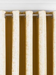 Riva Paoletti Eclipse Ringtop Eyelet Curtains (Ochre Yellow) (46 x 54 in)