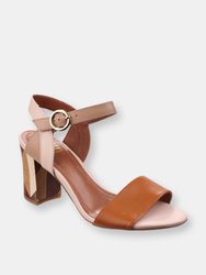 Womens/Ladies Baxin Open Toe High Heel Sandals - Tan