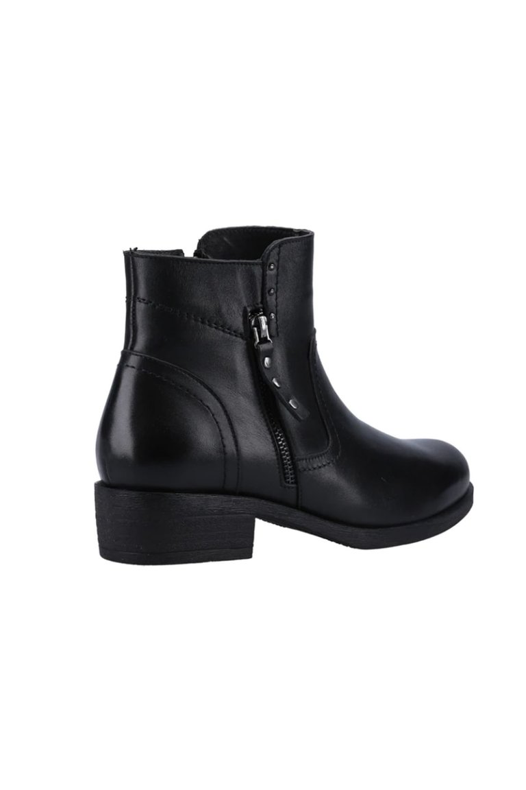 Womens/Ladies Rockhampton Leather Ankle Boots - Black