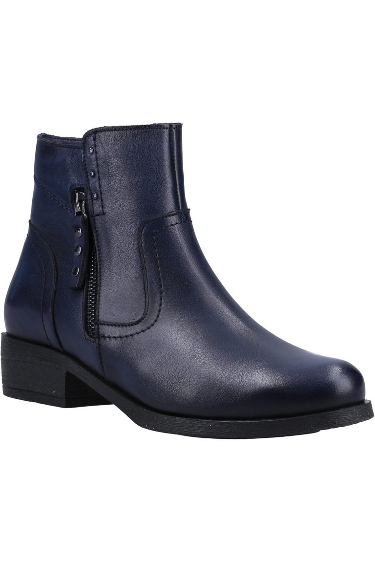 Womens/Ladies Rockhampton Leather Ankle Boots - Navy - Navy