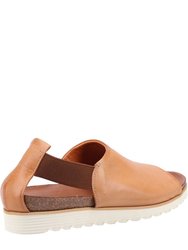 Womens/Ladies Salou Leather Sandals - Tan