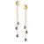 Black Pearl Multi Dangle Earrings - Gold