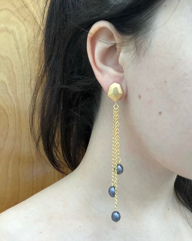 Black Pearl Multi Dangle Earrings