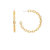 Chain + Cubic Zirconia Hoop Earrings - Gold