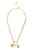 Charm Necklace On Paperclip Chain - Gold