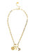 Charm Necklace On Paperclip Chain - Gold