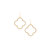 Cubic Zirconia Encrusted Clover Dangle Earrings - Gold